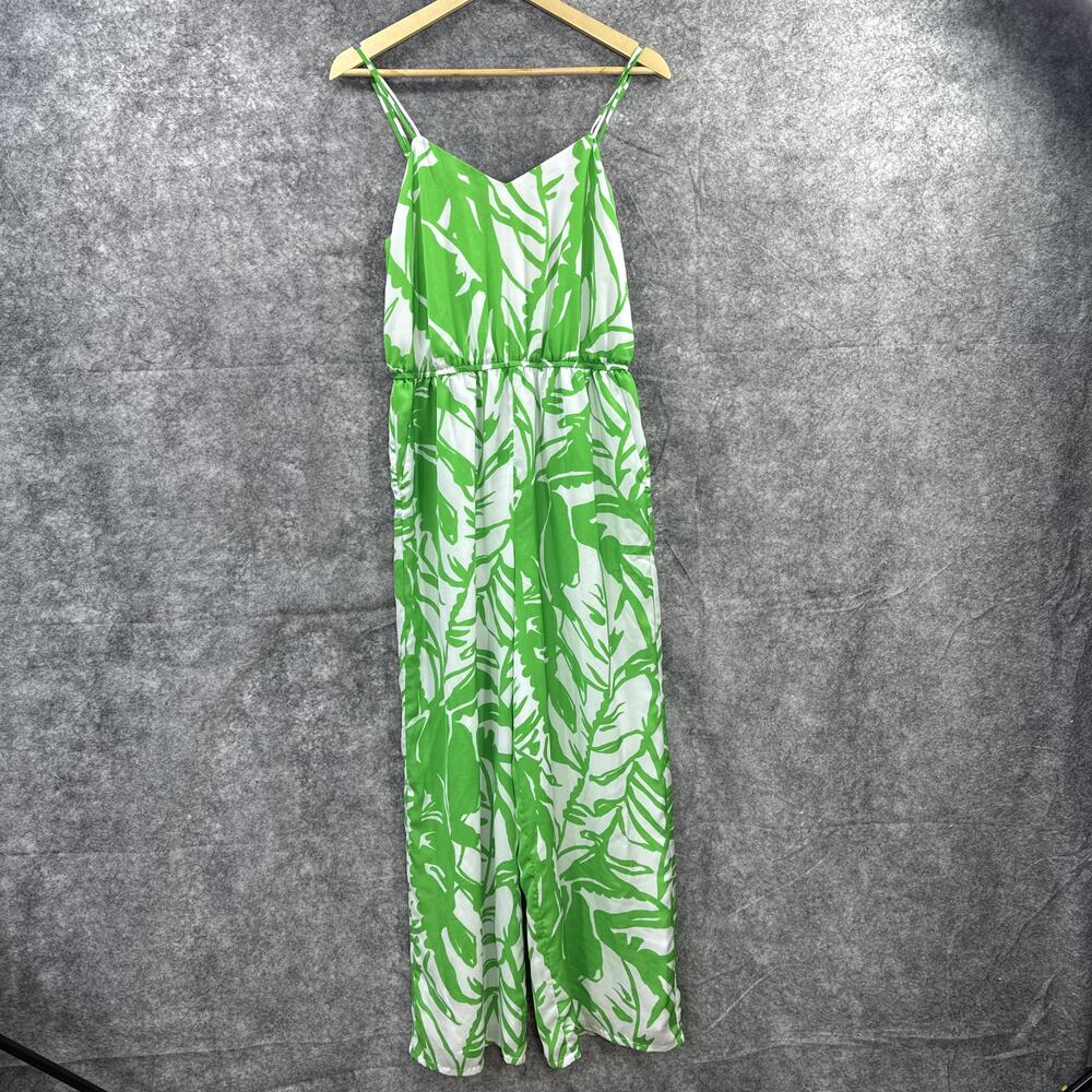 Lilly Pulitzer X Target Jumpsuit Womens Medium Green Boom Boom Palm Leaf Print - Picture 2 of 7